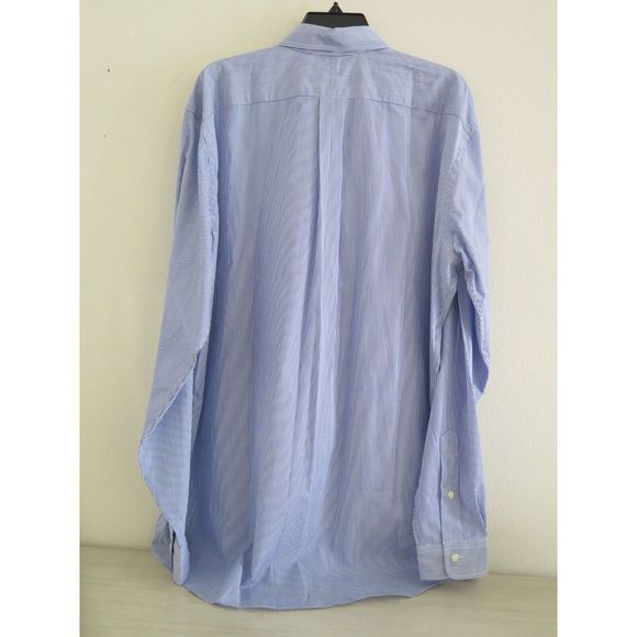 Ralph Lauren Mens Sz LT Blue/White Stripe Classic Fit Button Down L/S Shirt $110 - Picture 6 of 9